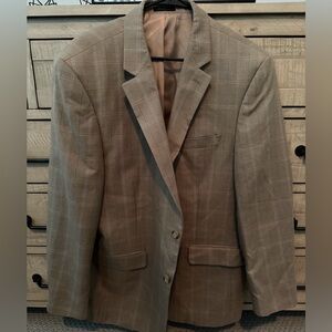 Andrew Fezza Men's Plaid Sport Coat in Taupe